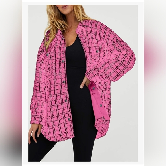 Long Sleeve Button Down Shacket #1050 NWOT - Picture 5 of 13